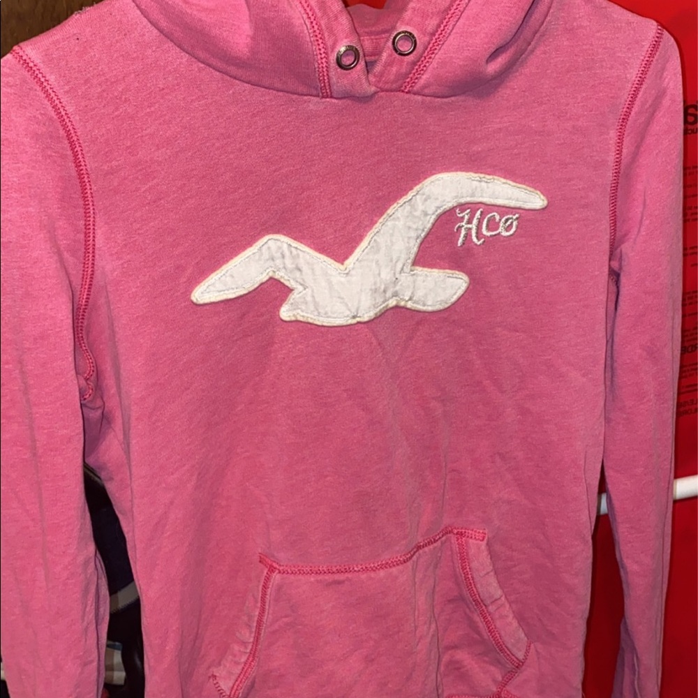 Pink Hollister hoodie